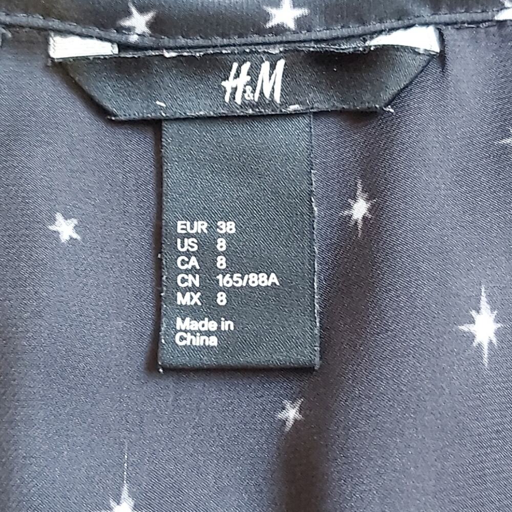 H&M Silky Satin Polyester Twinkle Star Dress Size 8 - Picture 6 of 7